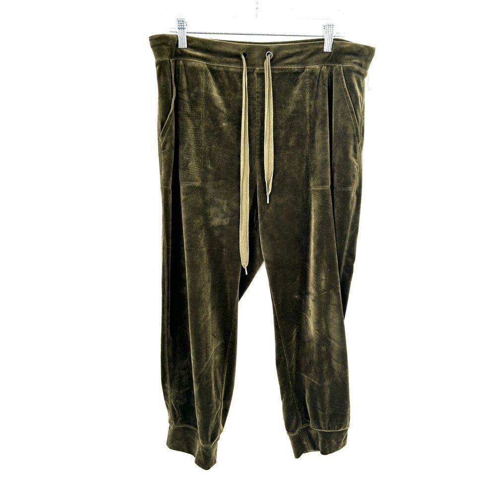 ANTHROPOLOGIE Saturday Sunday *Flawed* Green Velvet Velour Jogger Pants Large